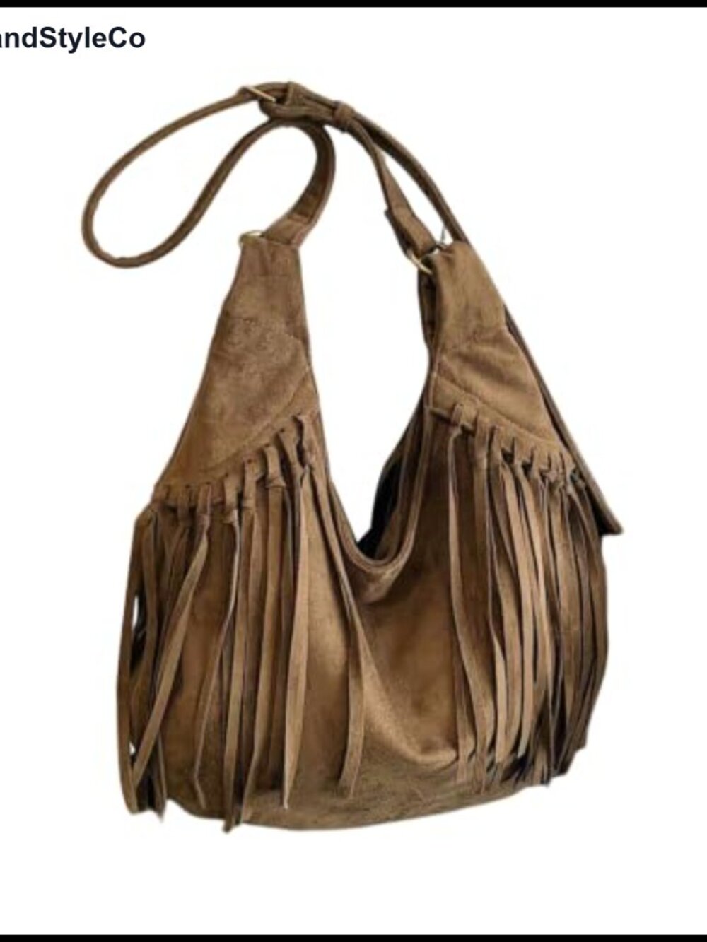 Suede Fringe Shoulder Bag Boho Western Crossbody Purse